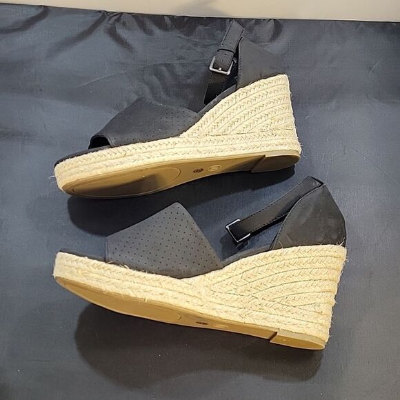 BRAND NEW A.N.A WOMEN'S OPEN TOE WEDGE ADJUSTABLE BUCKLE ANKLE STRAP SANDAL - Picture 11 of 14